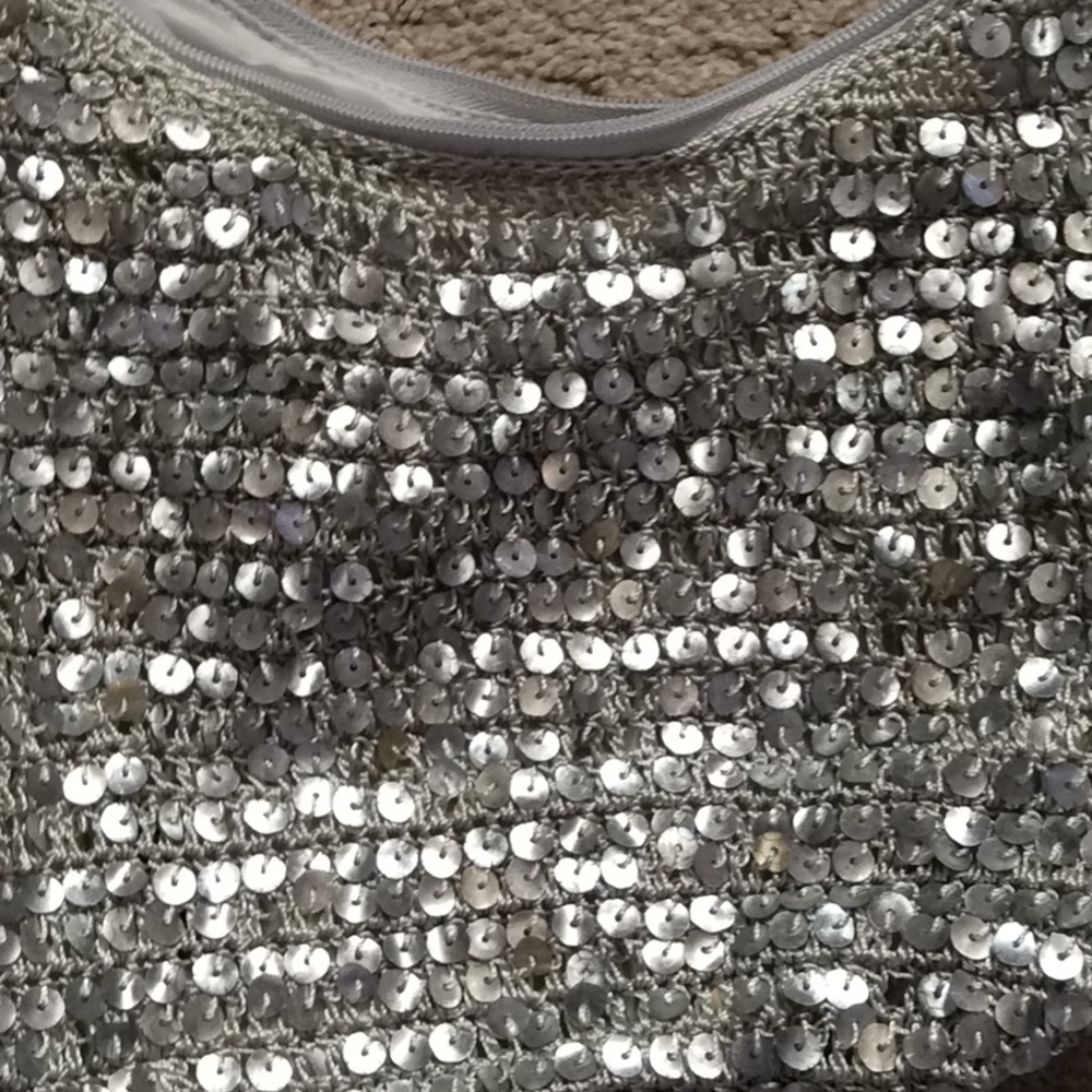 Silver sequin hobo purse - Picture 2 of 8